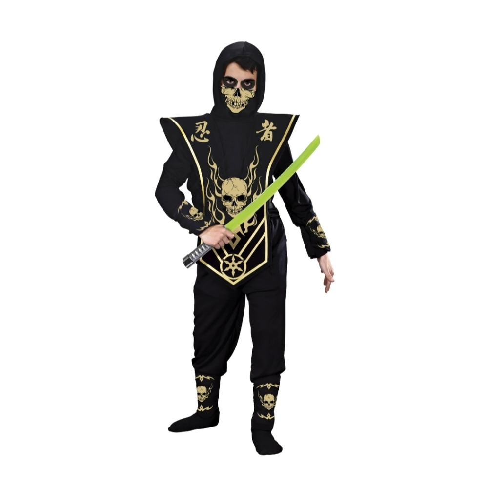 Skull Ninja Halloween Costume for Children, Boys Size L (10/12) NWT